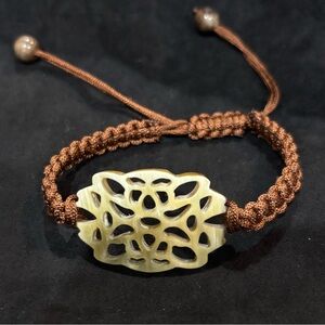 HSN Brown MACRAME & NATURAL HORN bracelet Boho new NWT 7